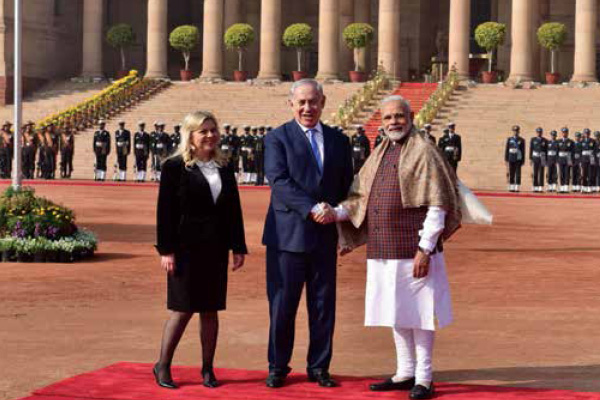 Narendra Modi with Israeli Prime Minister Benjamin