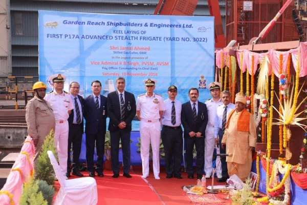 Photo-of-1st-P17A-Yard-3022-Keel-Laying-at-GRSE-600x400