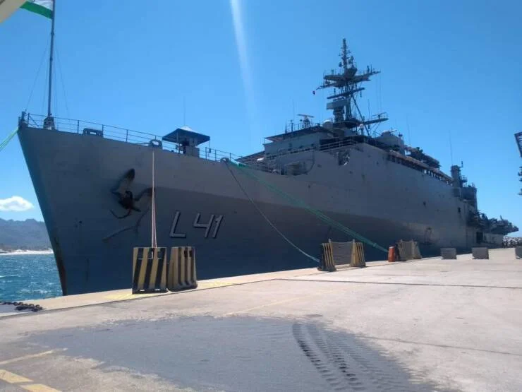 Mission Sagar IV: INS Jalashwa at Port Ehoala, Madagascar with GoI ...