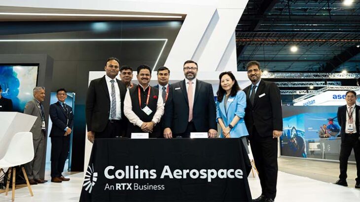 Signing by SKDash CTO Air India third from left and Brian Barta Head of Sales Global Commercial Avio