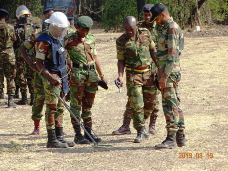 Troops conducting Humanitarian MineAssistanceactivitiesduringinaugralAFINDEX2019Q6RB